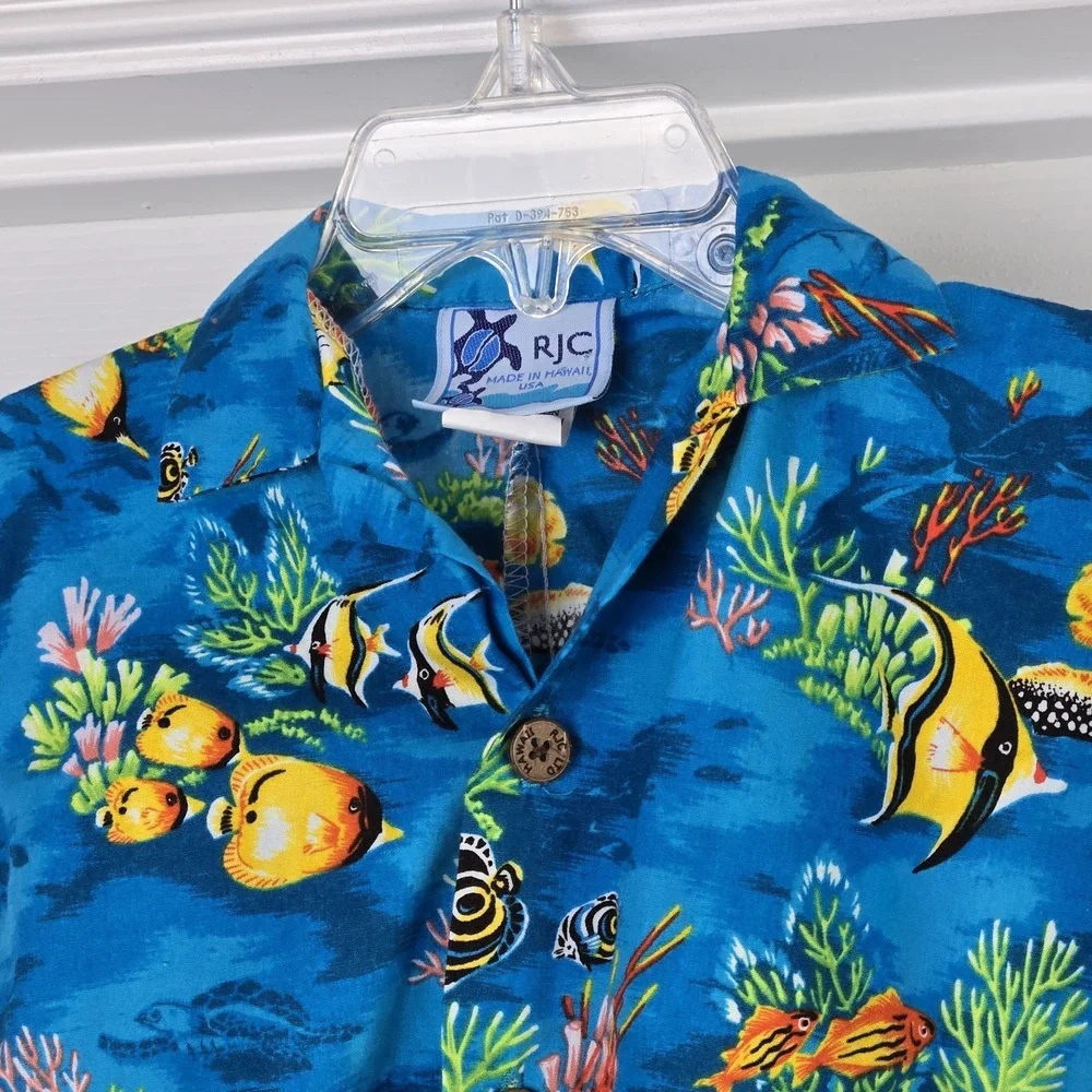 RJC Hawaiian One Piece Romper Boys Size 12m Under Water School Fish‎ Unisex USA